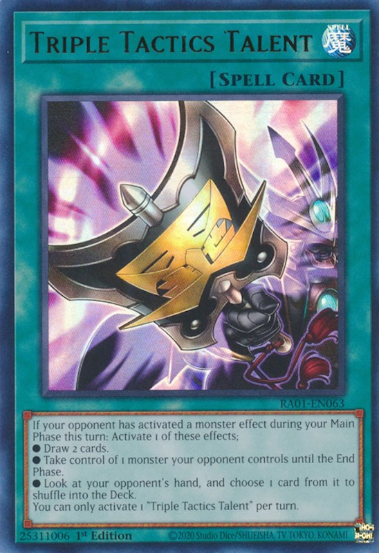 Carte Yu-Gi-Oh! Triple Tactics Talent (UR) - RA01-EN063 Ultra Rare 1ère Édition