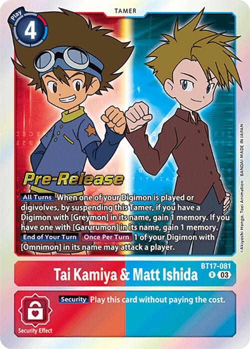 Tai Kamiya & Matt Ishida [BT17081] [Secret Crisis PreRelease Cards]