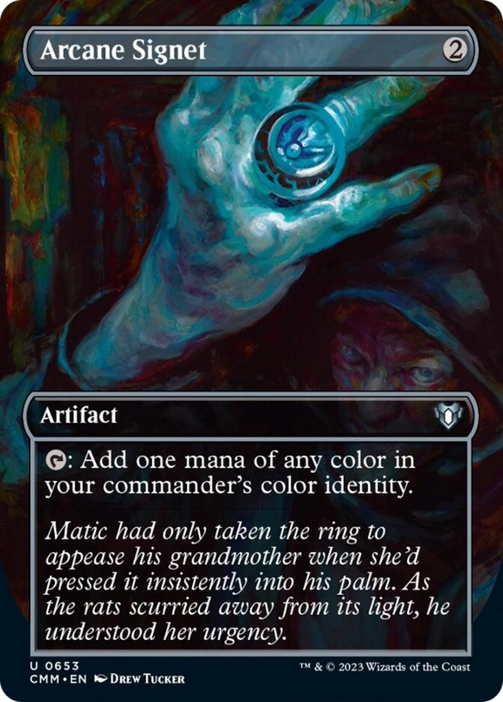arcane cards mtg Arcane Signet (Borderless Alternate Art) [Commander Masters]