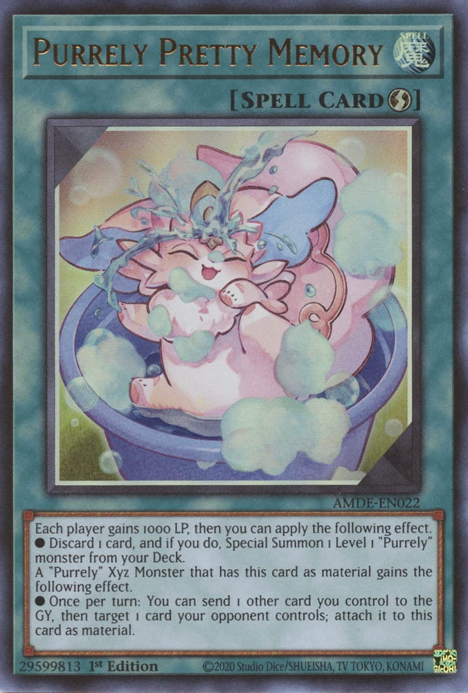 yugioh purrely cards Pretty Memory [AMDE-EN022] Ultra Rare Options:0247 (Foil) Prerelease Cards (PRE) License_Lorcana You can reveal 1 RAIKOU EX DEOXYS Series