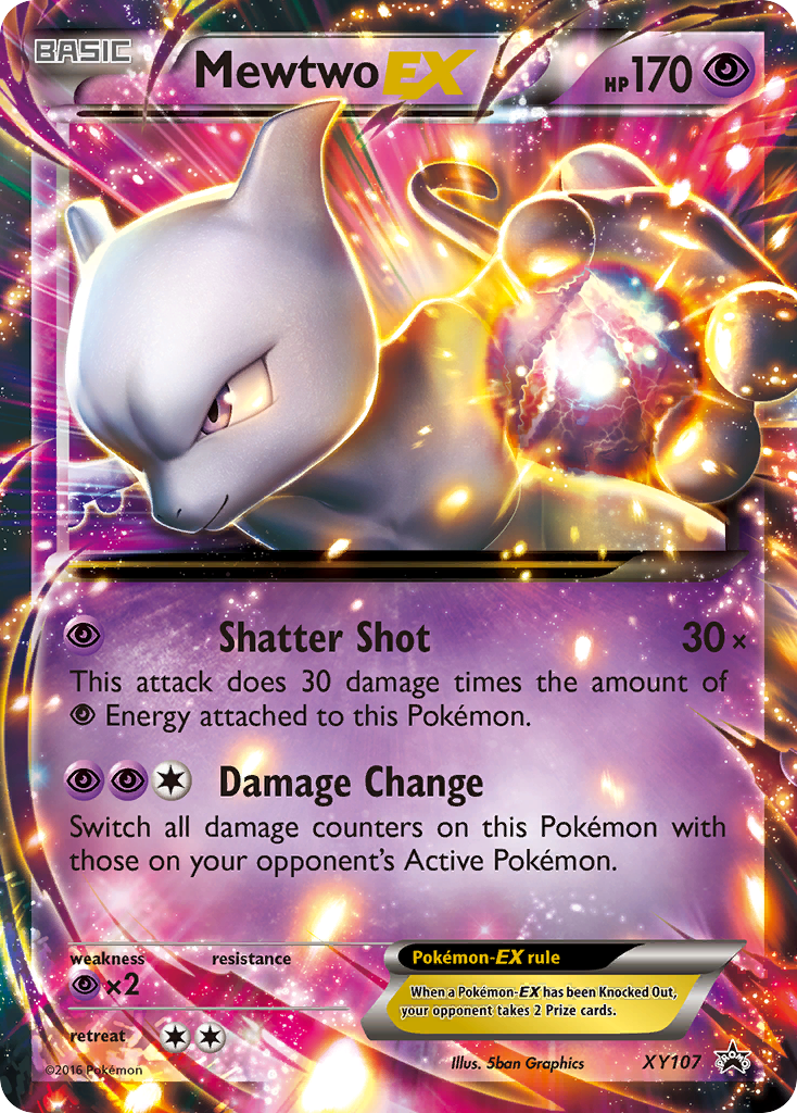 mewtwo pokemon card black star Mewtwo EX (XY107) [XY: Black Star Promos]