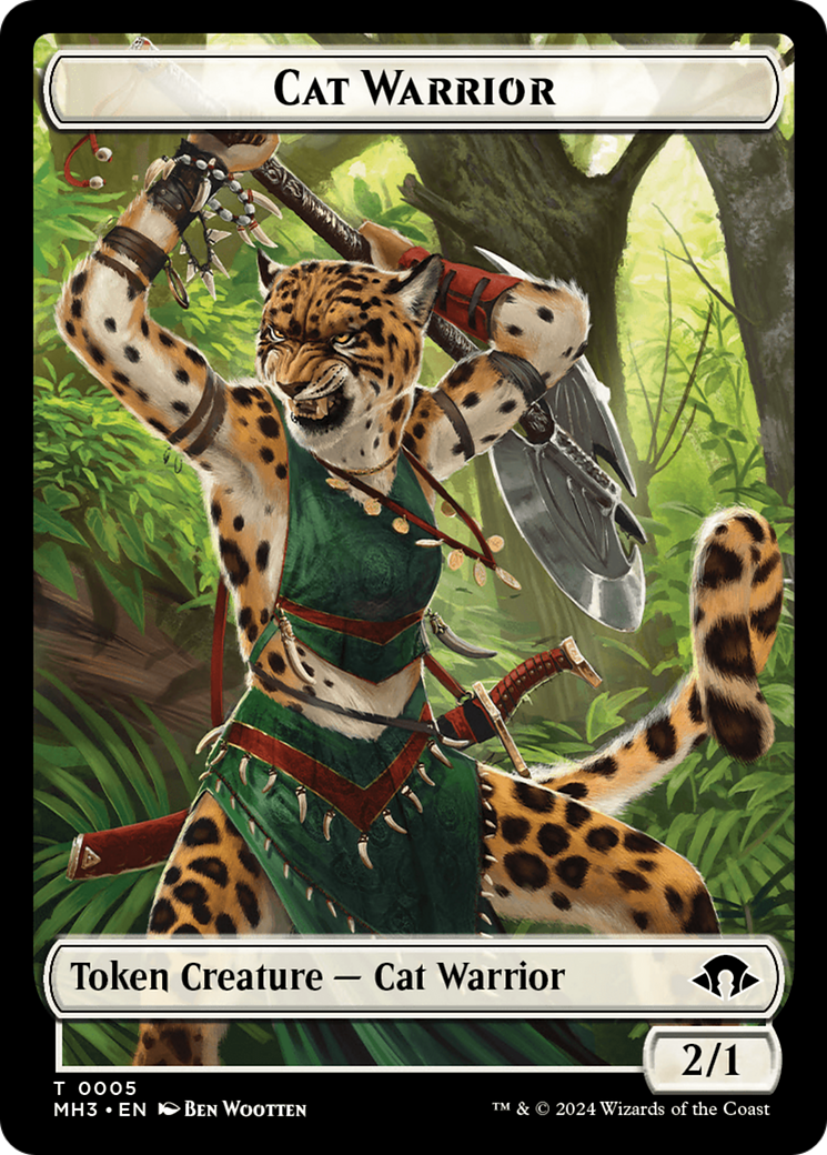 Eldrazi Spawn // Cat Warrior Double-Sided Token [Modern Horizons 3 Tok Eldrazi Spawn // Cat Warrior Double-Sided Token [Modern Horizons 3 Tok