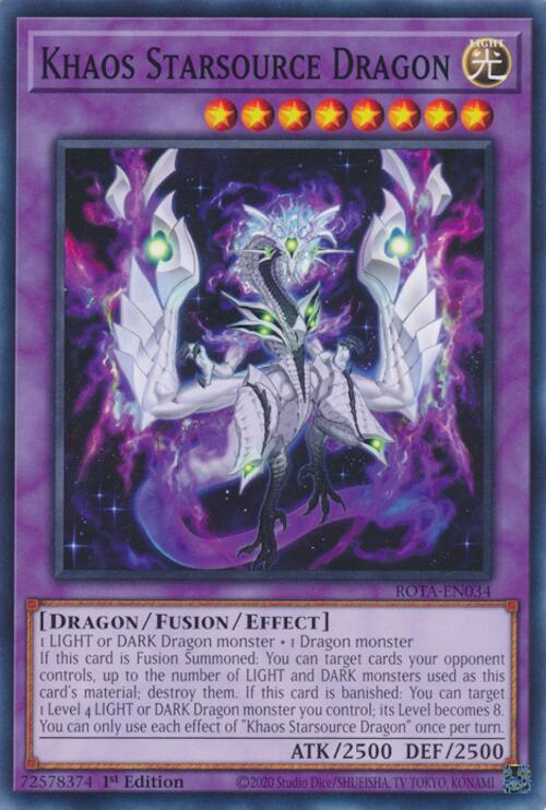 dragon fusion cards yugioh Khaos Starsource Dragon [ROTA-EN034] Common