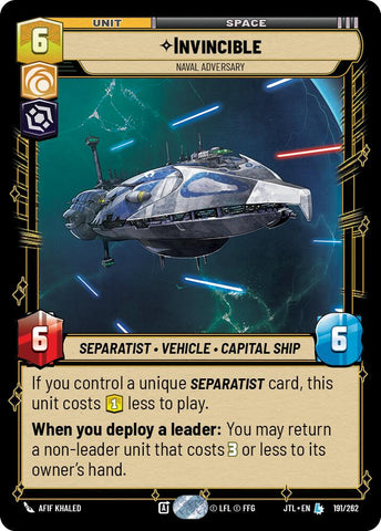 Invincible - Naval Adversary (191/262) (191/257) [Jump to Lightspeed]