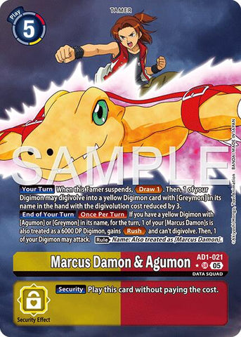 Marcus Damon & Agumon [AD1-021] (Alternate Art) [Advanced Booster Digimon Generation]