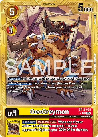 GeoGreymon [BT12-038] - BT12-038 (Gold Border) [Advanced Booster Digimon Generation]