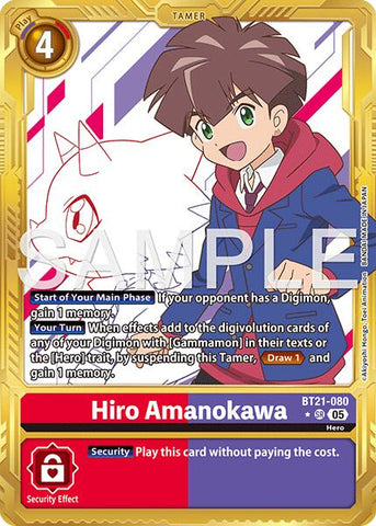 Hiro Amanokawa [BT21-080] (Gold Border) [Advanced Booster Digimon Generation]