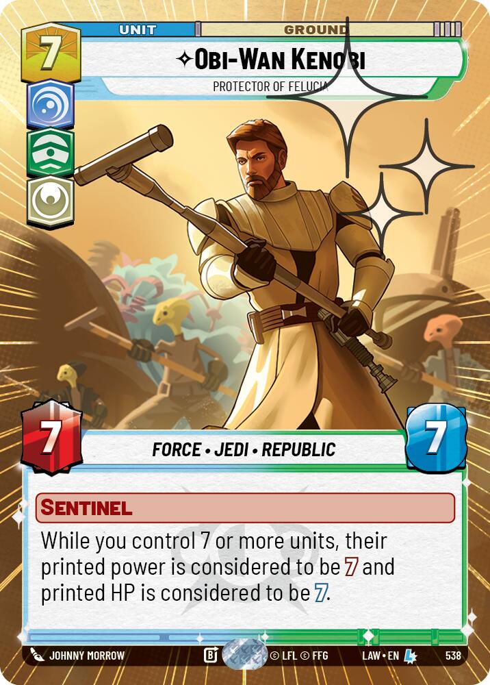 Obi-Wan Kenobi - Protector of Felucia (300) (Hyperspace Foil) (300) [A Lawless Time]