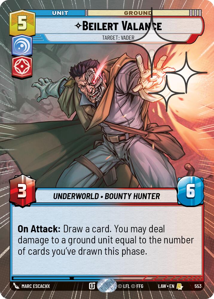 Beilert Valance - Target: Vader (315) (Hyperspace Foil) (315) [A Lawless Time]