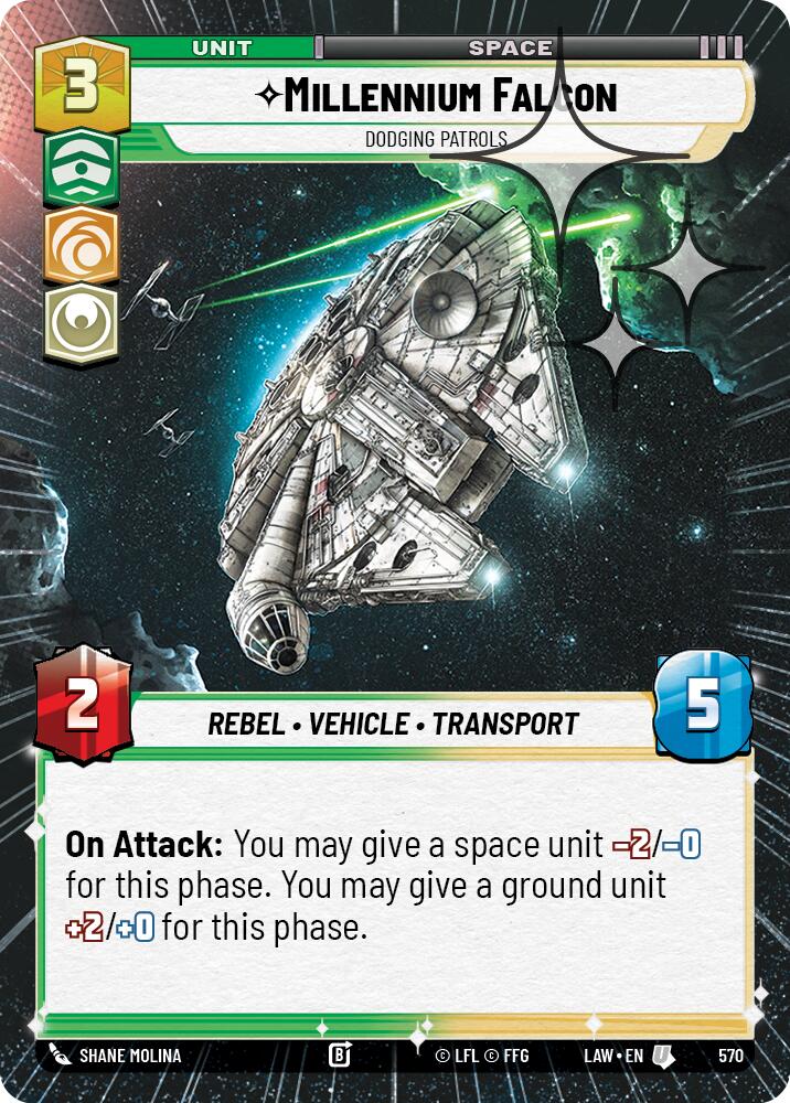 Millennium Falcon - Dodgin Patrols (332) (Hyperspace Foil) (332) [A Lawless Time]
