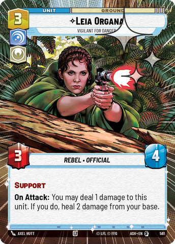 Leia Organa - Vigilant for Danger (561) (Hyperspace Foil) (561) [Ashes of the Empire]