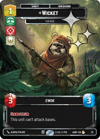 Wicket - Yub Nub! (23) (Foil) (23) [Ashes of the Empire Weekly Play Promos]
