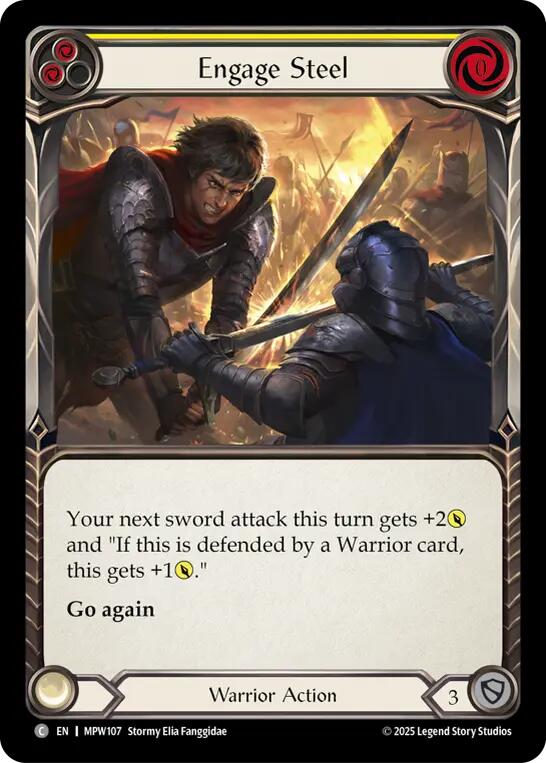 Engage Steel (Yellow) [MPW107] (Mastery Pack Warrior)  Rainbow Foil