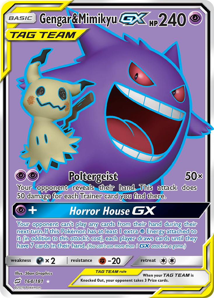 pokemon mimikyu gx card Gengar & Mimikyu GX (Alternate Full Art) - SM - Team Up