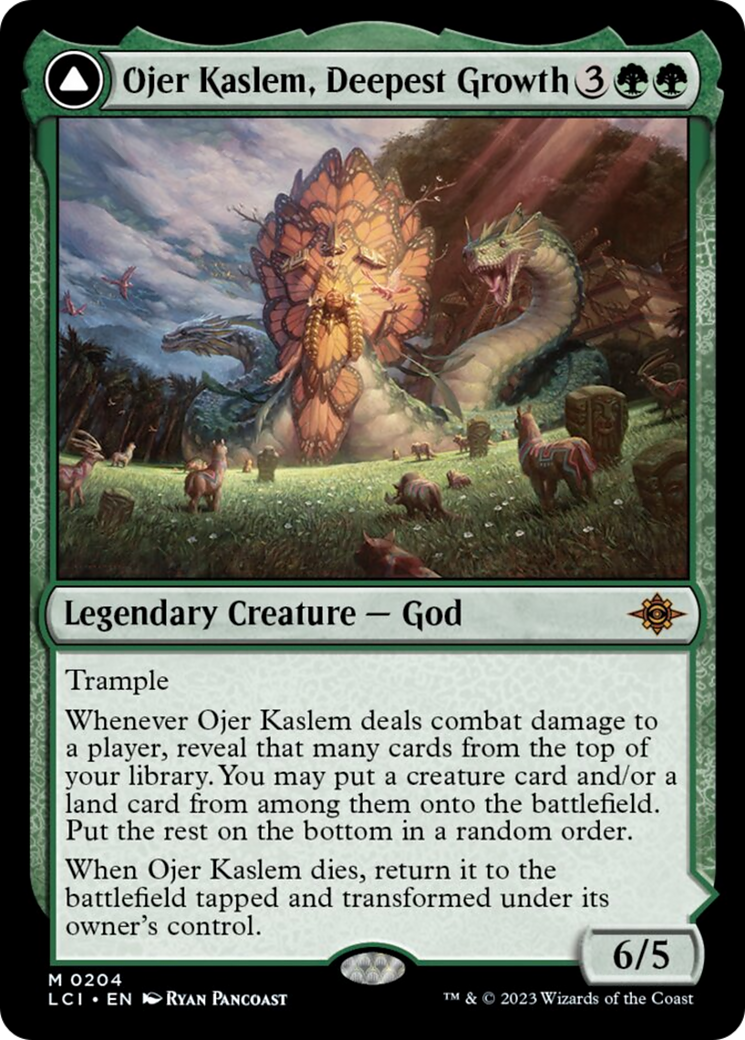 mtg ixalan flip cards Ojer Kaslem, Deepest Growth // Temple of Cultivation [The Lost Caverns
