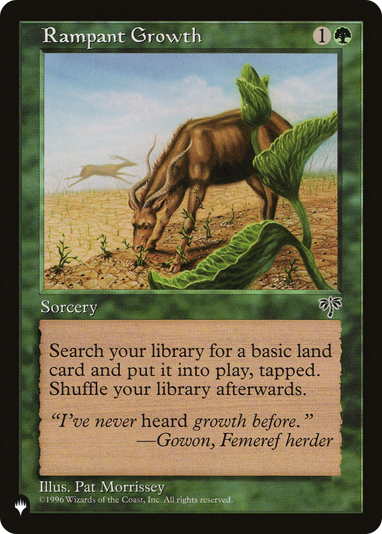 mtg cards like rampant growth Emergent Sequence - Strixhaven: School of Mages Then shuffle your library. Rampant Growth Tenth Edition