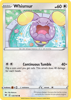 pokemon voltage card prices Whismur (135/185) [Sword & Shield: Vivid Voltage]