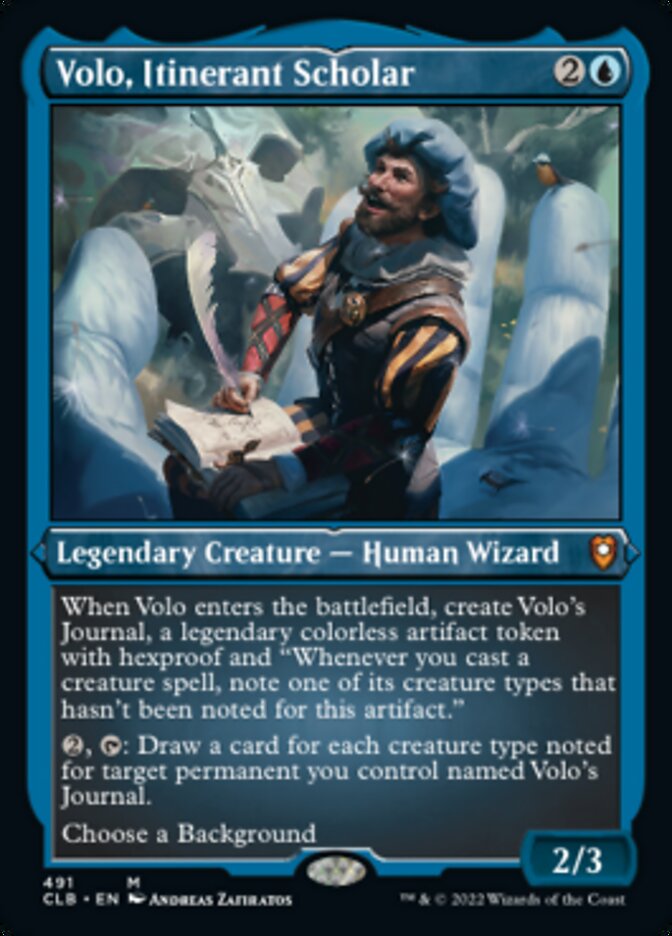 Volo, Itinerant Scholar (Foil Etched) [Commander Legends: Battle for B Volo, Itinerant Scholar (Foil Etched) [Commander Legends: Battle for B