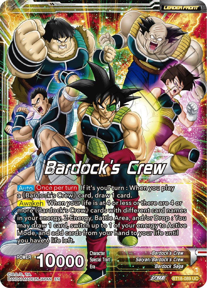 Bardock's Crew // Bardock, Inherited Will (BT18-089) [Dawn of the Z-Le Bardock's Crew // Bardock, Inherited Will (BT18-089) [Dawn of the Z-Le
