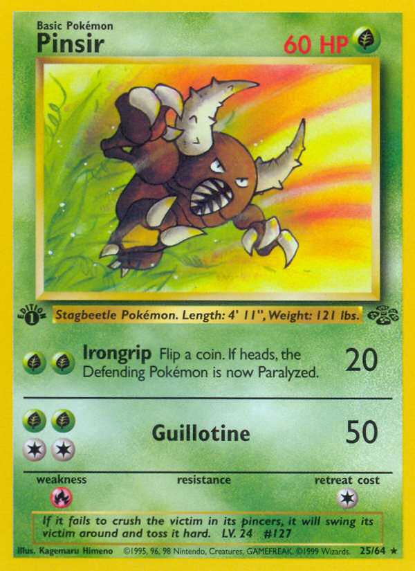 pokemon card pinsir Jungle (9) Unlimited Holofoil / Moderately Played The item available is listed in the Title Pokemon Card, Pinsir, Jungle, 1999,