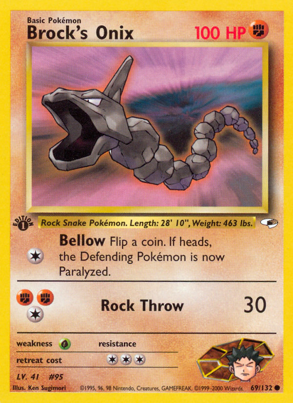 onix pokemon card value Buy Common | Paradox Rift this Pokmon takes 30 less damage from attacks (after applying Weakness and Resistance) Brock's Onix (69/132) [Gym Heroes