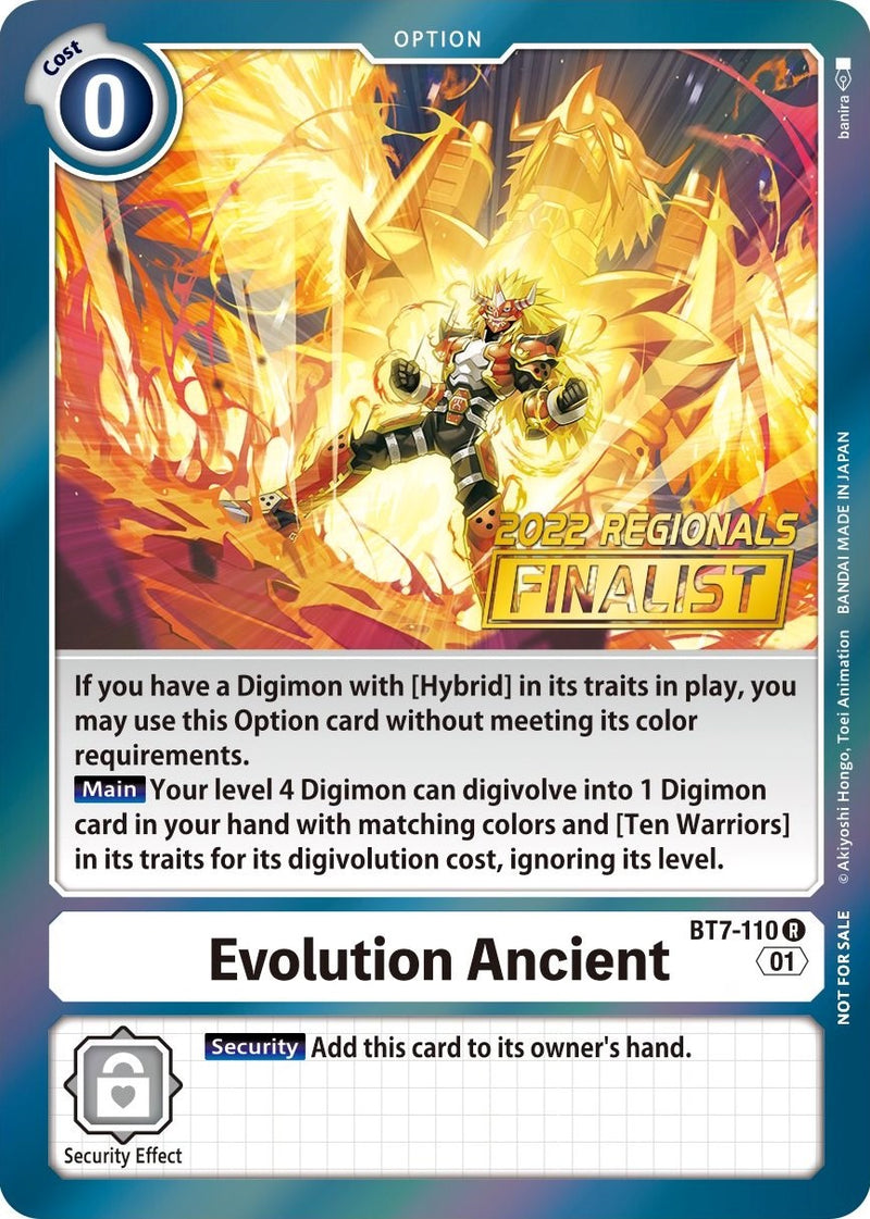 Evolution Ancient [BT7-110] (2022 Championship Offline Regional) (Online Finalist) [Next Adventure Promos]