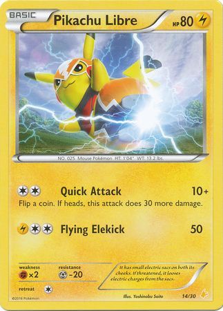 pokemon card - pikachu libre 14/30 - trainer kit Pikachu Libre (14/30) [XY: Trainer Kit 3