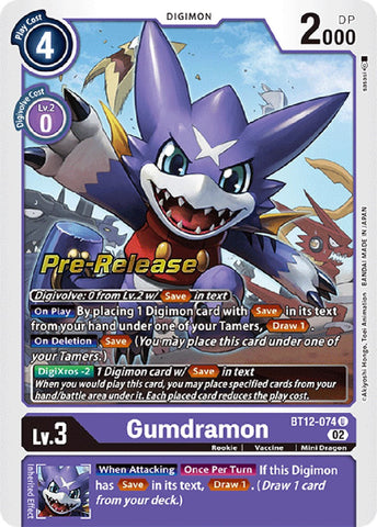 Gumdramon [BT12-074] [Across Time Pre-Release Cards]