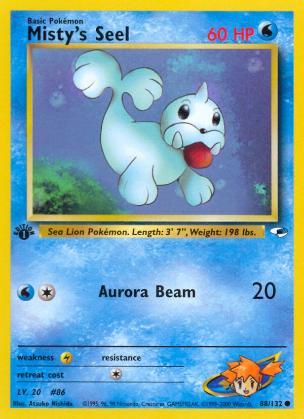 seel pokemon card value Misty's Seel (88/132) [Gym Heroes 1st Edition]