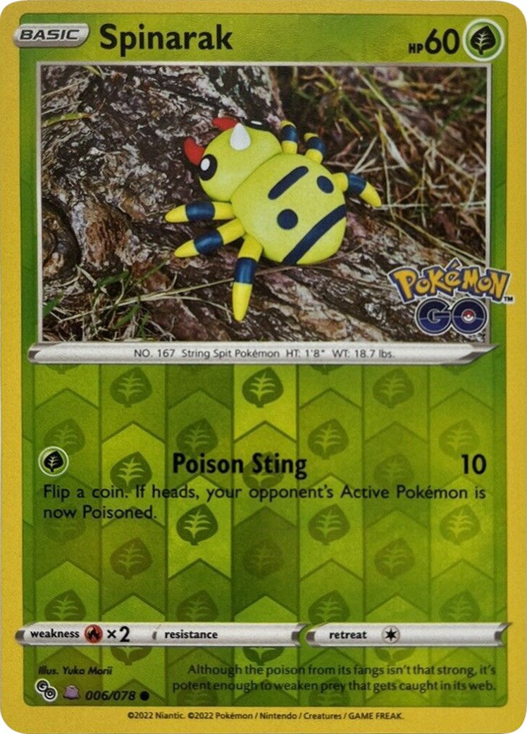 peelable pokemon cards 2022 Go 006/078 Spinarak (Peelable Ditto) Common Final Form Collectables RarityCommon Hit Points70 HP Colorless One of the coolest gimmicks